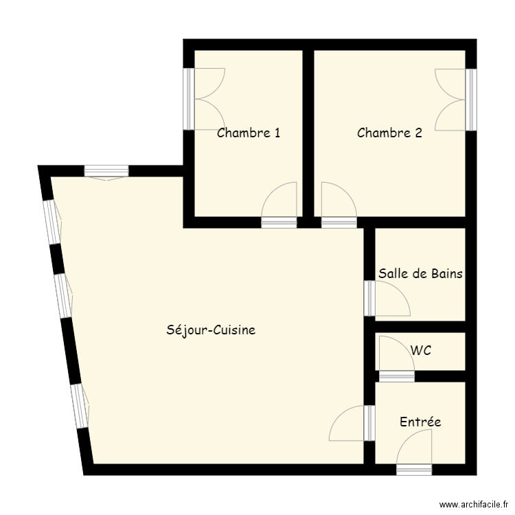 E210778. Plan de 6 pièces et 72 m2