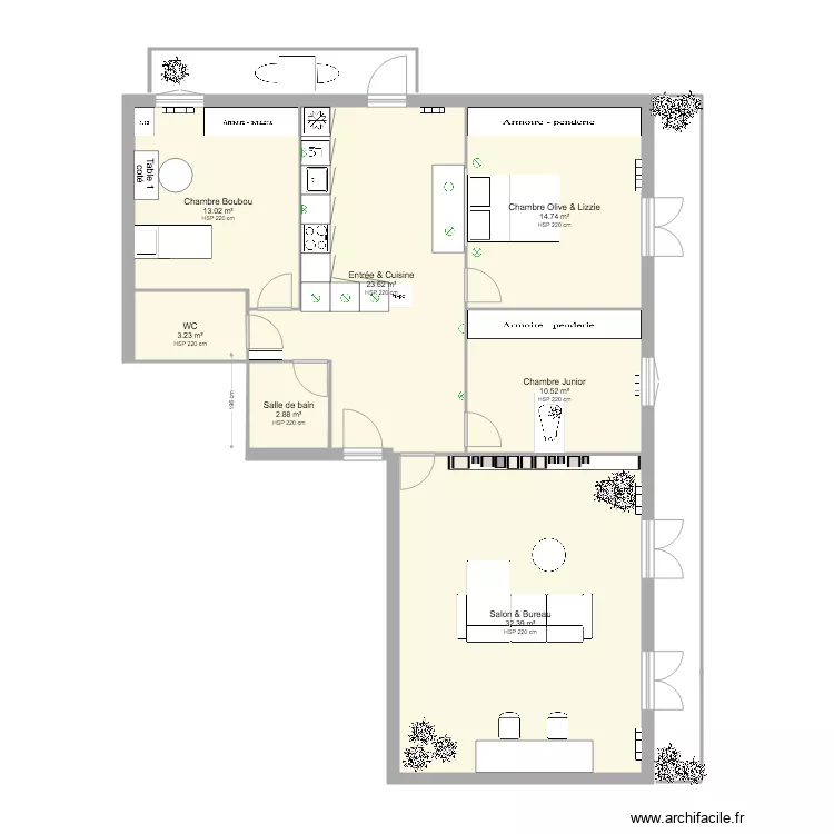 Boubou Family 1A. Plan de 