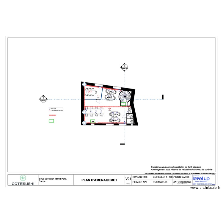 R+3 Cote Sushi. Plan de 0 pièce et 0 m2