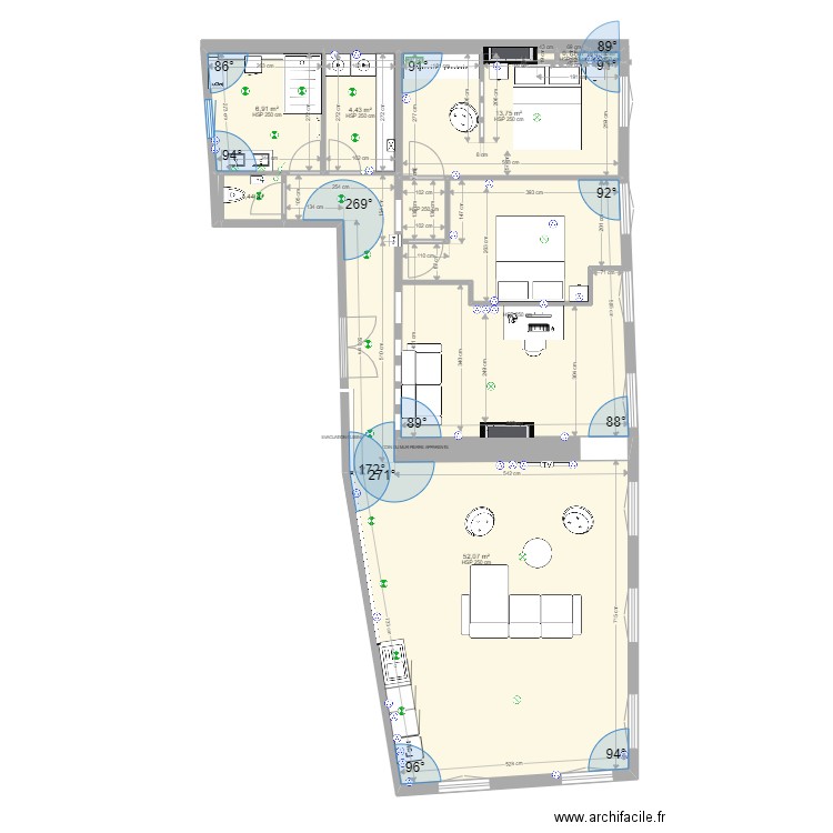 LEDIBERDER V03. Plan de 10 pièces et 109 m2