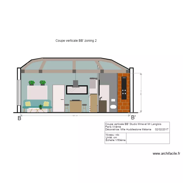 coupe BB zoning 2. Plan de coupe BB zoning 2. Plan de
