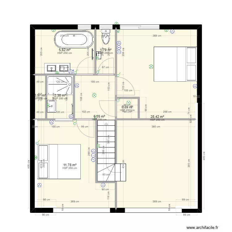 Mathieu R+1. Plan de 