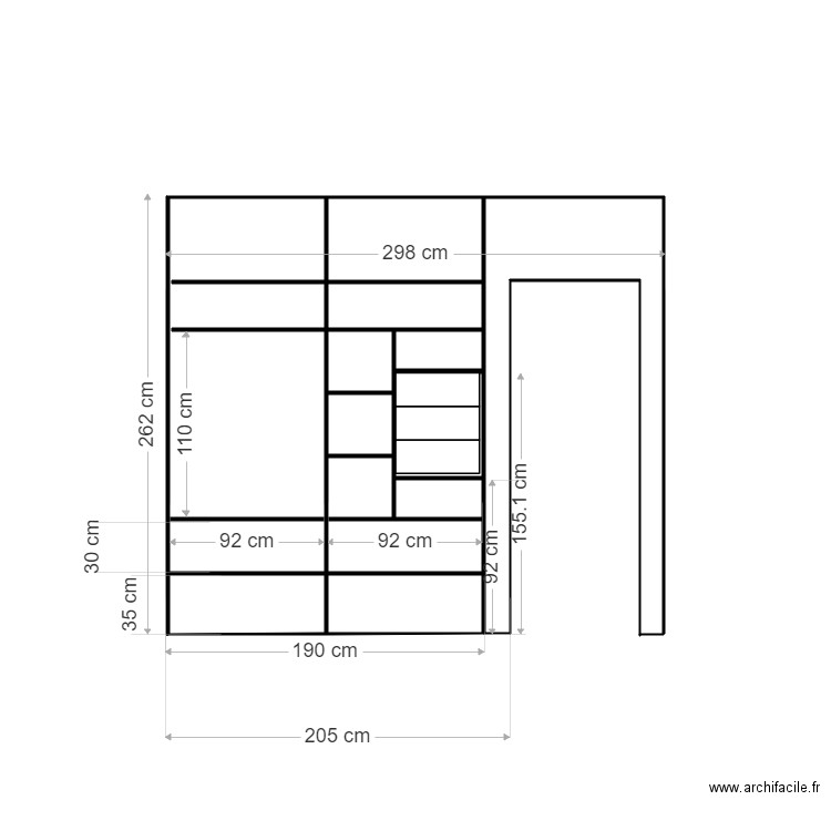 placard chambre marion. Plan de 0 pièce et 0 m2