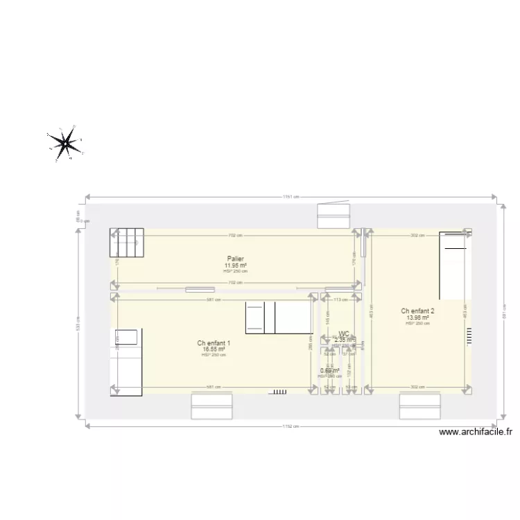 Etage Petit Aulnay. Plan de 