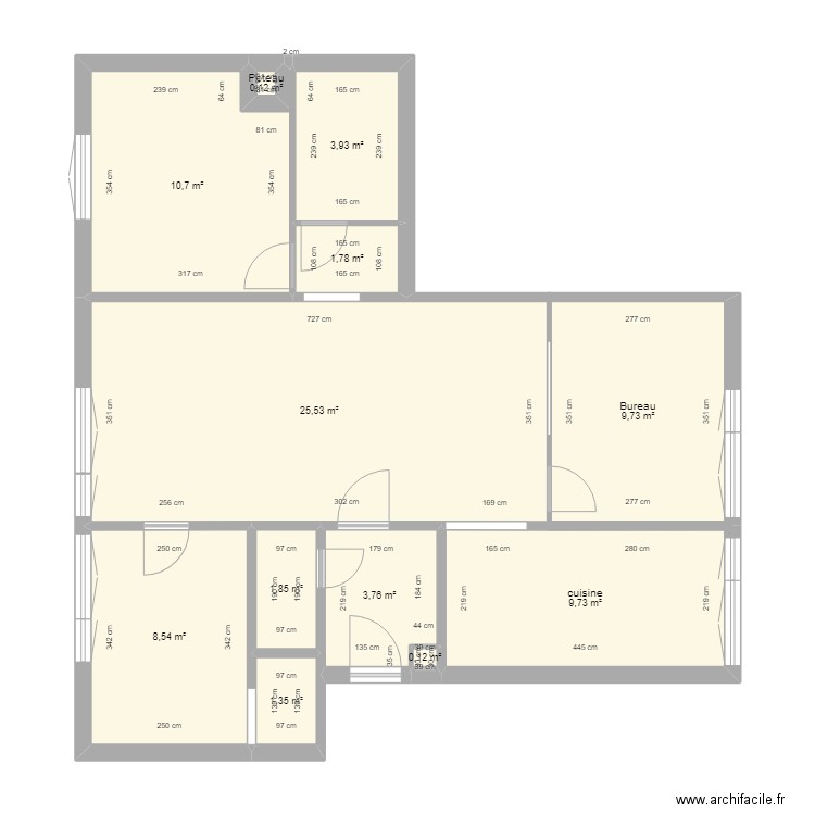 appartement saint saens. Plan de 12 pièces et 77 m2