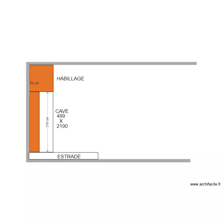 LA JARDIN CAVE habillage cot&eacute;. Plan de 