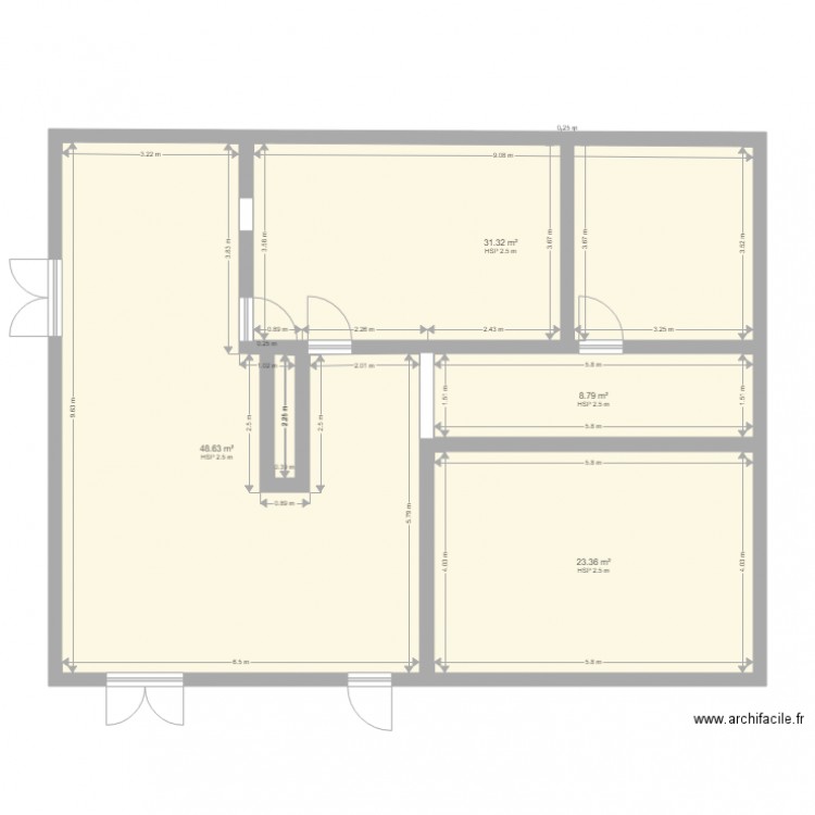 AMENAGEMENT SALON. Plan de 4 pièces et 112 m2