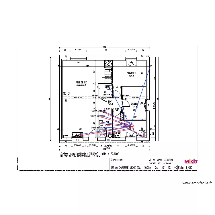 COUSIN HYDRAULIQUE RDC. Plan de 
