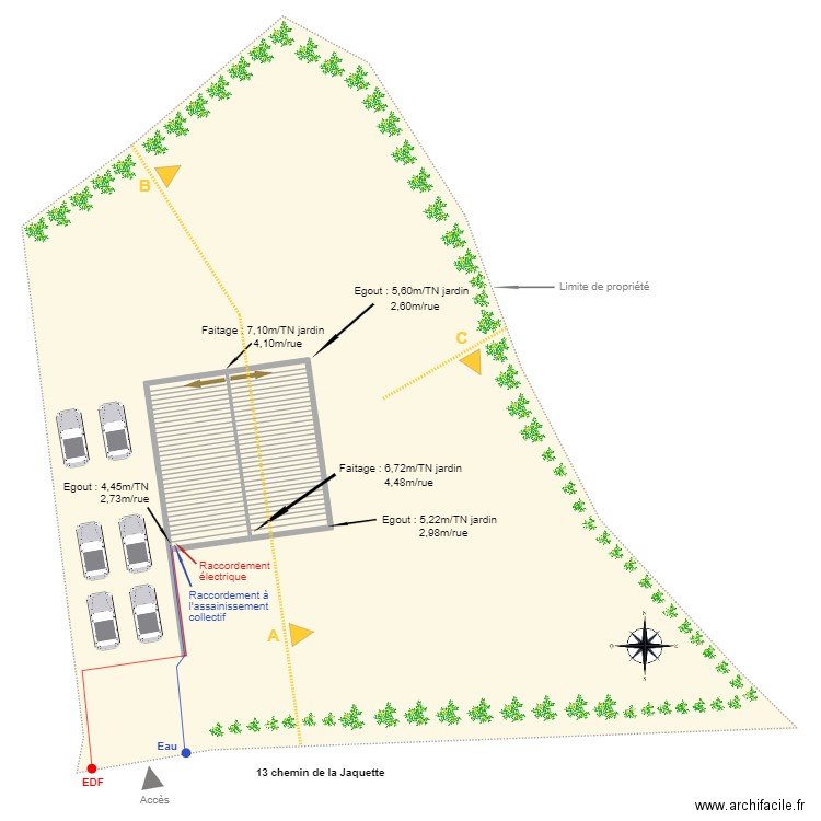 PC 2 existant. Plan de 2 pièces et 107 m2