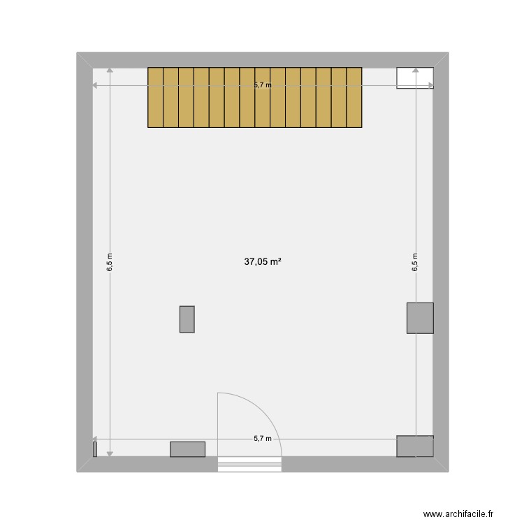 BIARRITZ RDC. Plan de 1 pièce et 37 m2