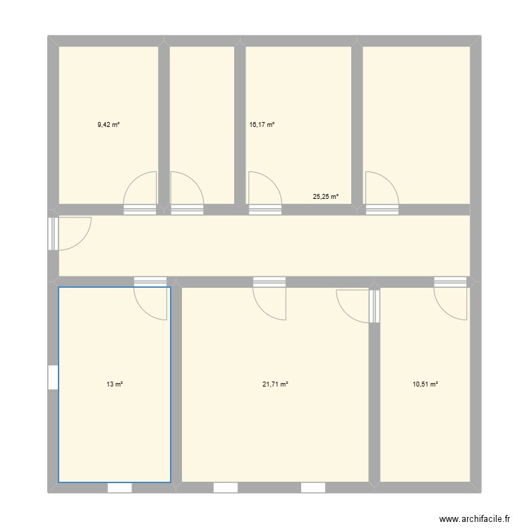 inzu. Plan de 6 pièces et 96 m2