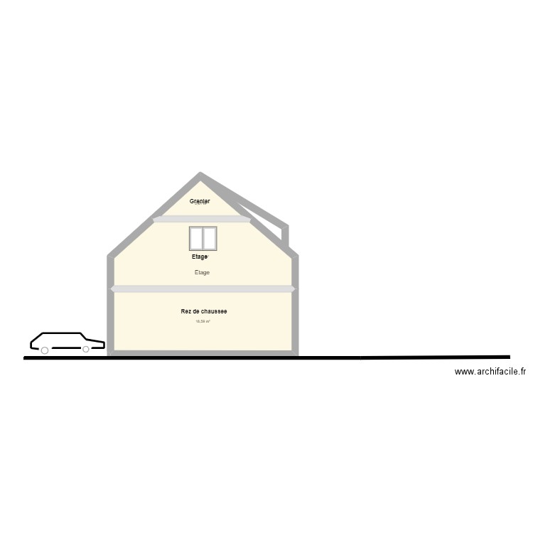 coupe sans extension 1. Plan de 0 pièce et 0 m2