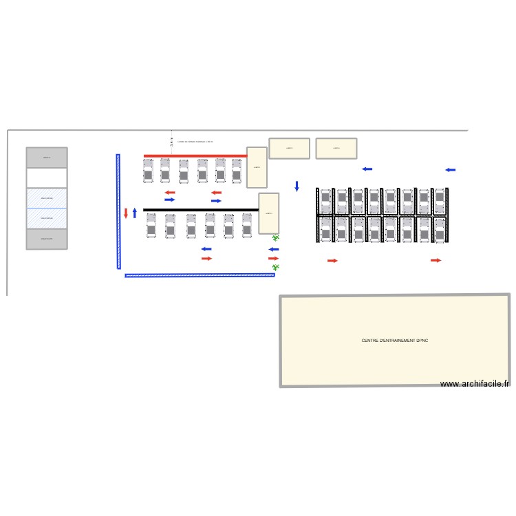 Parking provisoir DPNC. Plan de 10 pièces et 602 m2