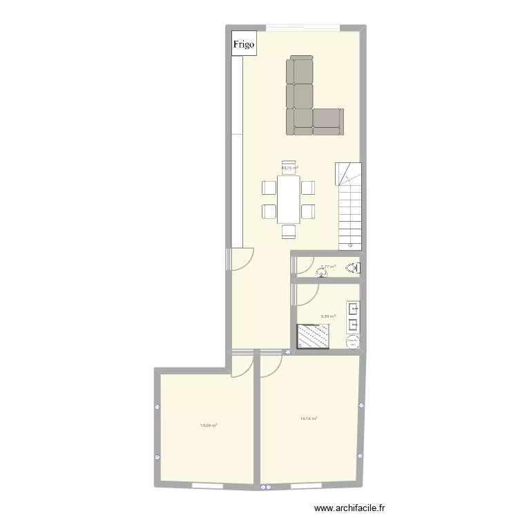 RDC_damas. Plan de 5 Pièces et 81 m² RDC_damas. Plan de 5 Pièces et 81 m²