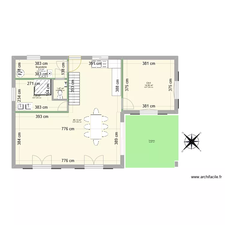 Maison2 RDC. Plan de 