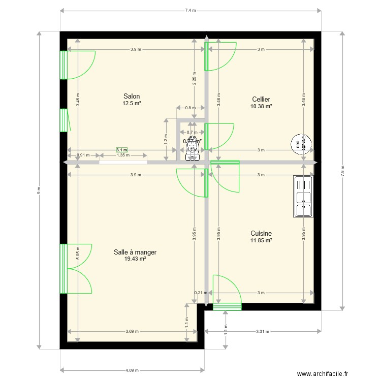 Plan projet RDC. Plan de 0 pièce et 0 m2