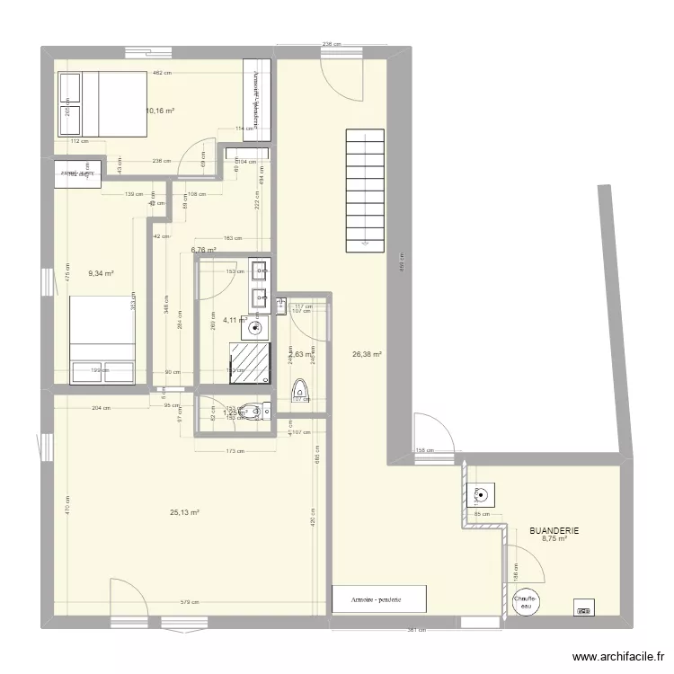 SOUS SOL MAISON +APPARTEMENT . Plan de 