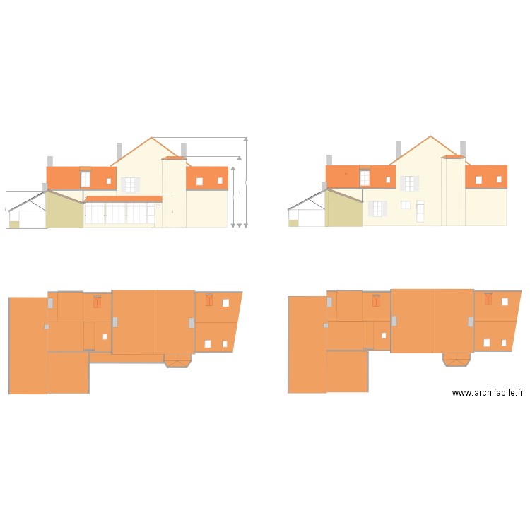 Facade extension. Plan de 0 pièce et 0 m2