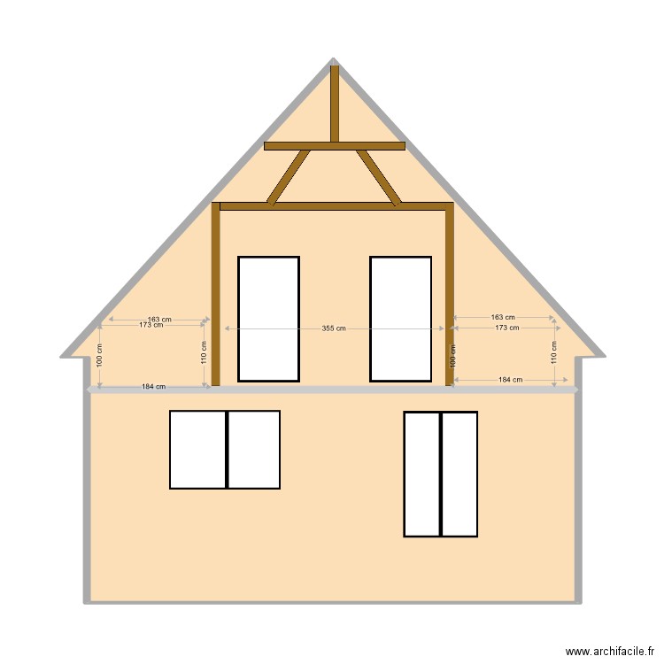 BALCON . Plan de 2 pièces et 51 m2