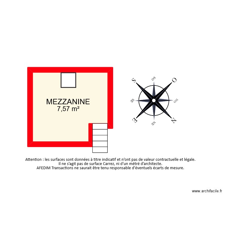 BI8167 MEZZANINE. Plan de 1 pièce et 8 m2