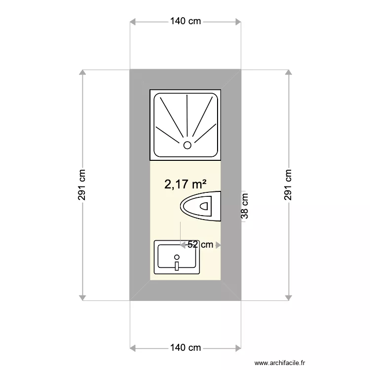 Salle de bain Bastogne 3. Plan de 