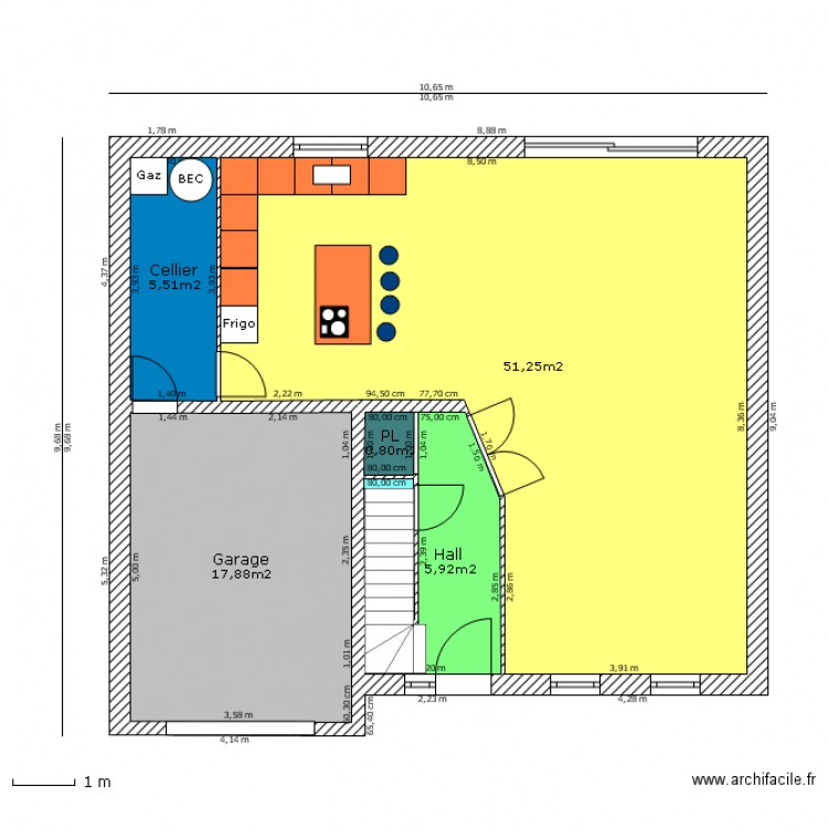 BOULIN DELAQUE Rdc 65m² hab. Plan de 0 pièce et 0 m2