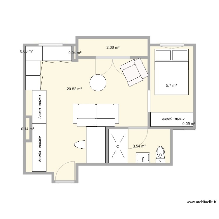 appartement V1. Plan de 0 pièce et 0 m2