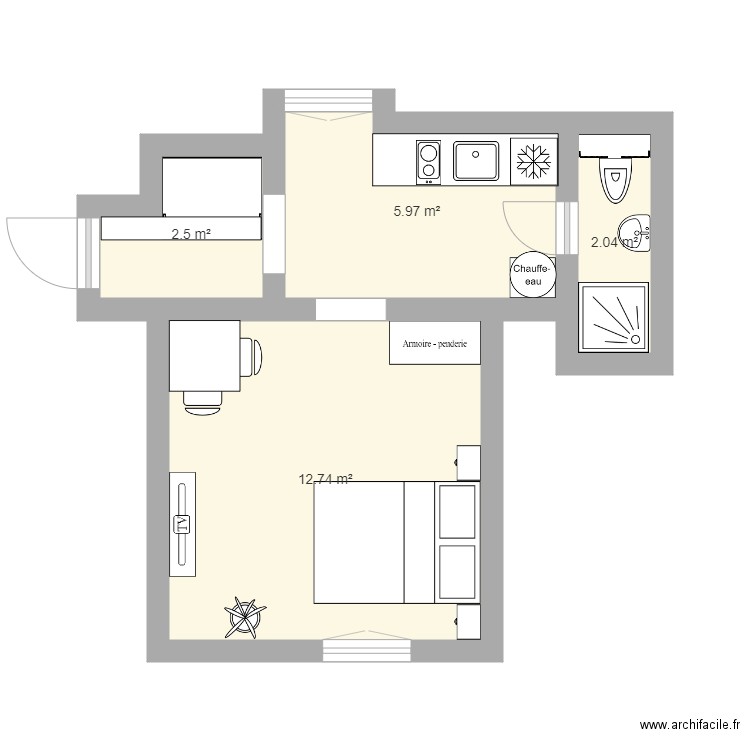 Studio V1. Plan de 0 pièce et 0 m2