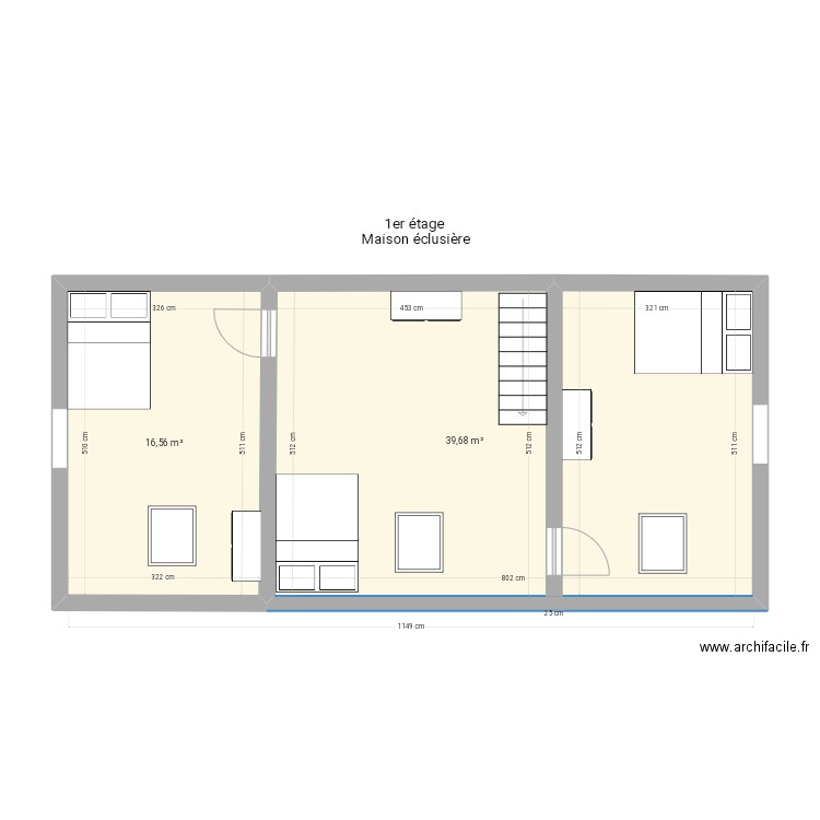 1er etage. Plan de 0 pièce et 0 m2