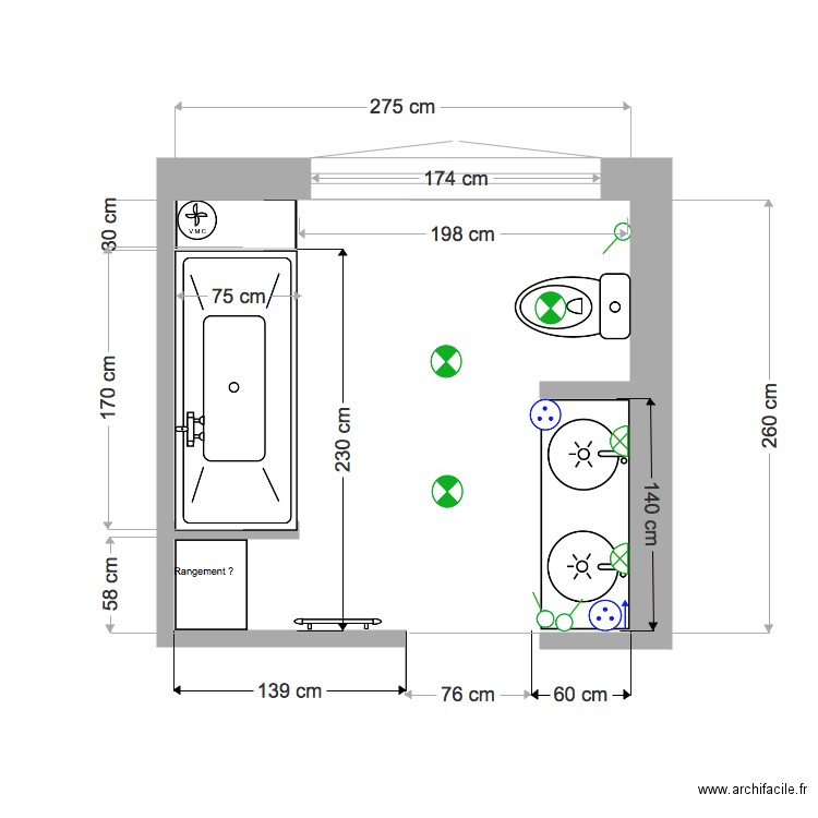 Salle de bain  étage  29 décembre 2018. Plan de 0 pièce et 0 m2