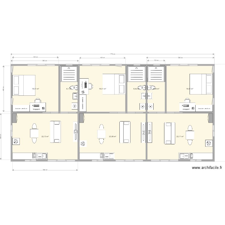 Projet location saisonnière haumi v2. Plan de 0 pièce et 0 m2