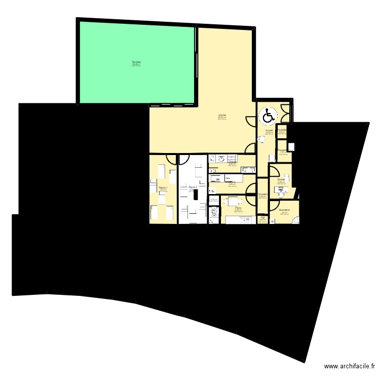93SD1-8M projet coupe 1eme. Plan de 0 pièce et 0 m2