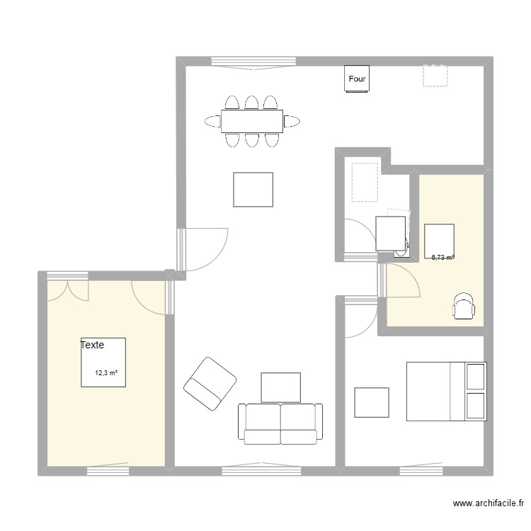 Projet. Plan de 2 pièces et 19 m2