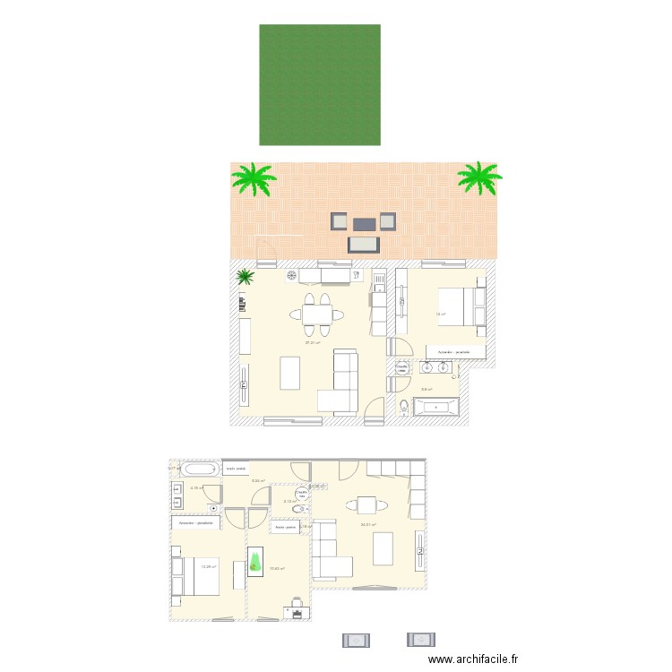 Cazaux 7e essai et Roques 6. Plan de 0 pièce et 0 m2