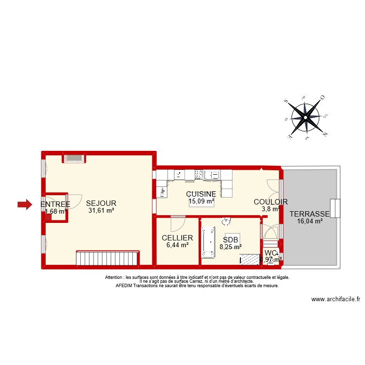 BI 10602 RDC. Plan de 11 pièces et 87 m2