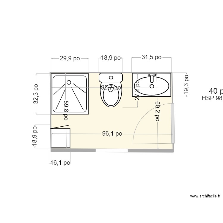 cabane. Plan de 1 pièce et 4 m2