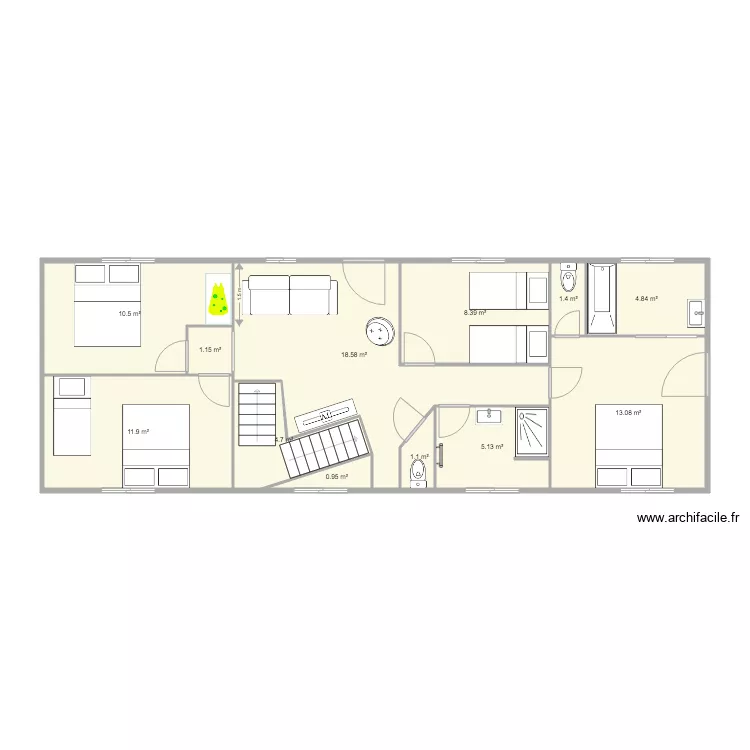 GITE REZ DE CHAUSSEE. Plan de 