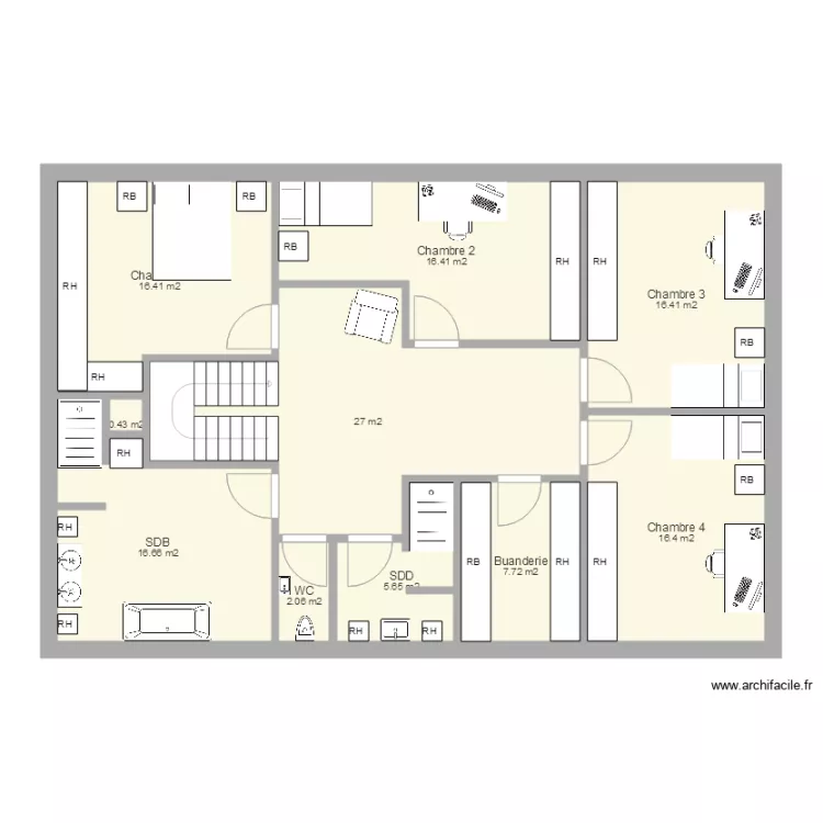 Maison Etage 15. Plan de 