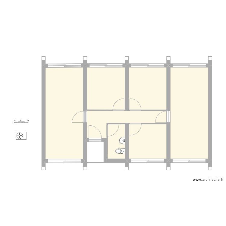 plan 2. Plan de 5 pièces et 68 m2