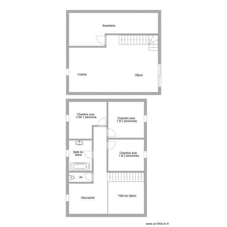 Plan gîte 3088. Plan de 0 pièce et 0 m2