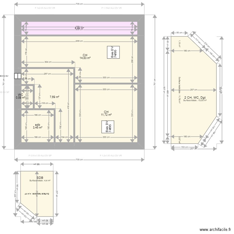 bouzouaid . Plan de 20 pièces et 167 m2