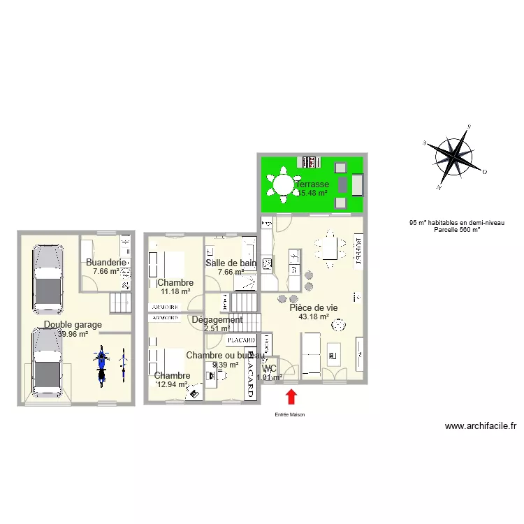 GERARD Aline. Plan de 