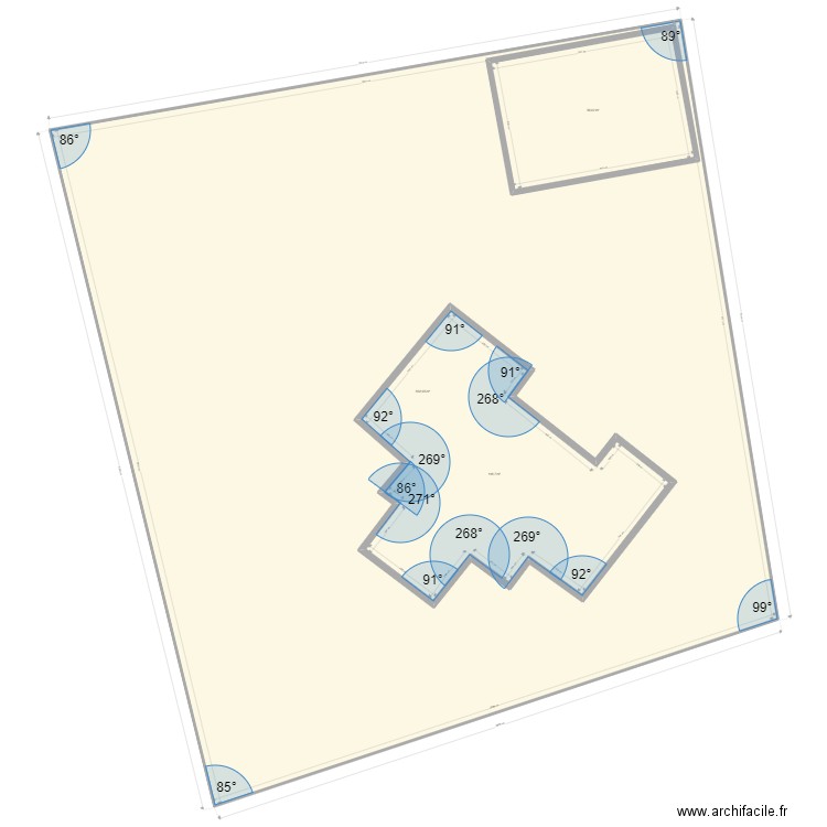 MAISON TEST. Plan de 3 pièces et 1180 m2