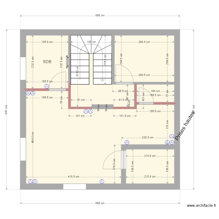 Maison cachan SS électricité prises. Plan de 0 pièce et 0 m2