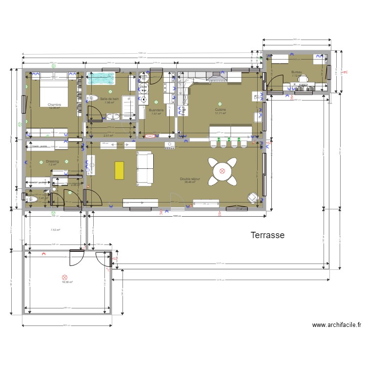 Maison JO 8. Plan de 13 pièces et 192 m2