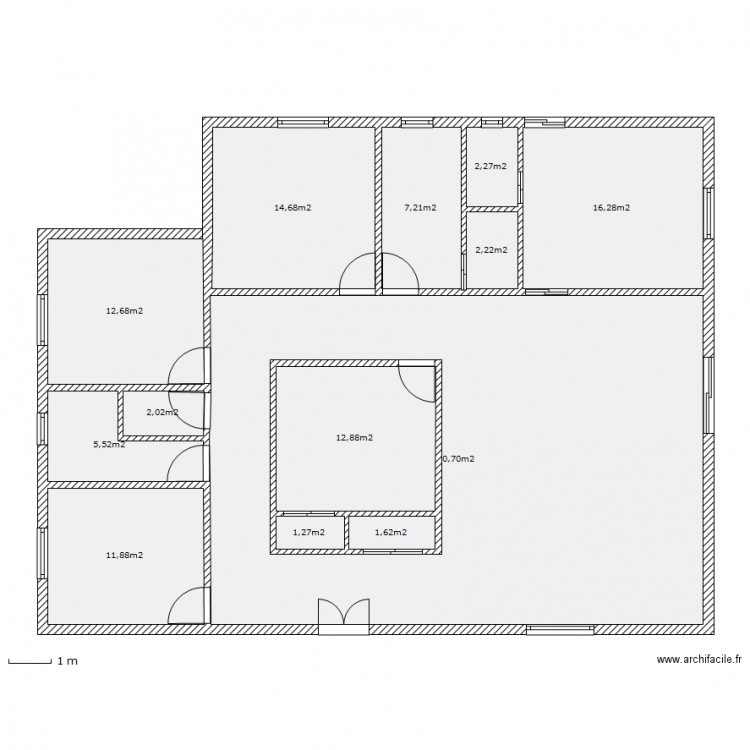 pleinpied. Plan de 0 pièce et 0 m2