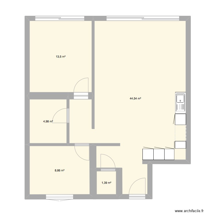 maison. Plan de 5 pièces et 73 m2