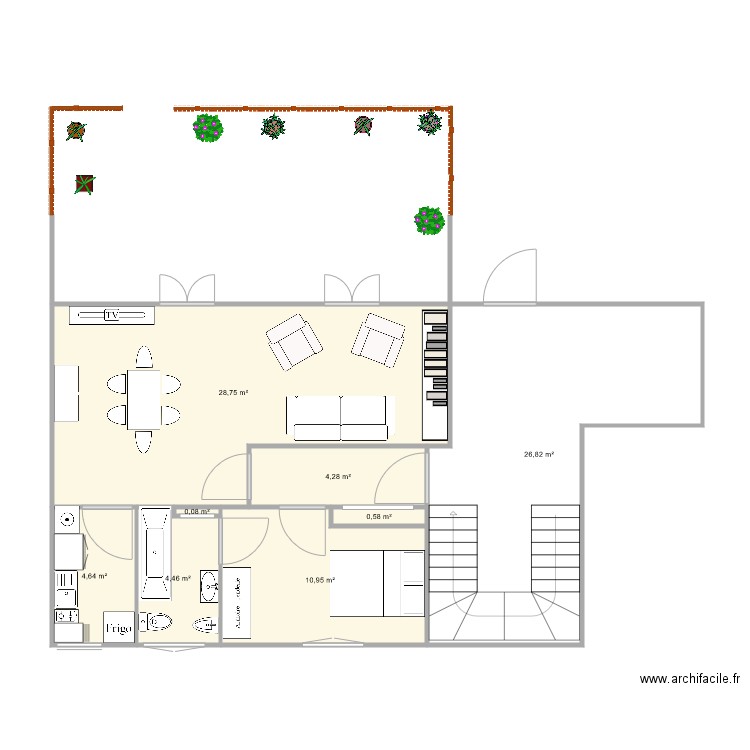 Menton. Plan de 8 pièces et 81 m2