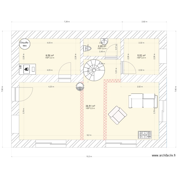 rez transformé. Plan de 0 pièce et 0 m2