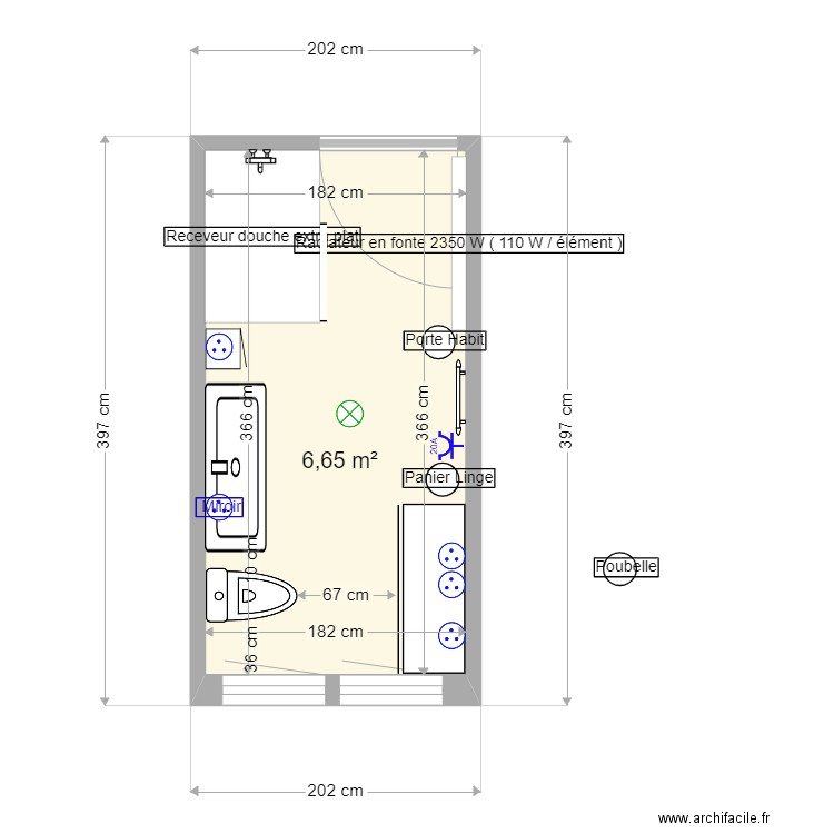 20220831 SalleDeBain. Plan de 0 pièce et 0 m2